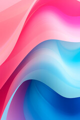 Wall Mural - an abstract background featuring smooth, flowing waves of pink and blue colors, creating a vibrant a