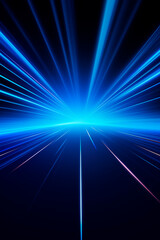 an abstract background with dynamic blue light rays bursting from a central point, creating a bright