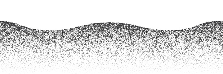 Poster - stipple effect wave. stipple noise gradient background.