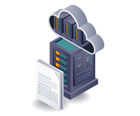 Fototapete - Cloud Server Storage Solutions for Computer Data