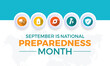 © Rana - National Preparedness Month. Emergency concept Greeting card, poster, Ribbon, banner, Vector Template.