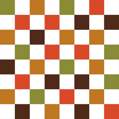 Wall Mural - Groovy multicolored checkered seamless pattern. Vector background