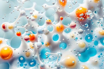 Wall Mural - Captivating Chemical Bubbles Forming Complex Molecular Structures in a Foamy Bathtub