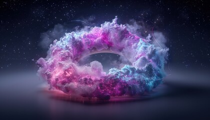 Poster - A colorful cloud in the sky with a purple and blue swirl