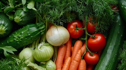 Canvas Print - Fresh vegetables selective focus. Generative AI,