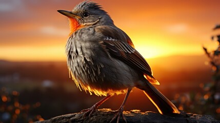 Wall Mural - a bird with a blue and gold colored head is sitting on a branch.