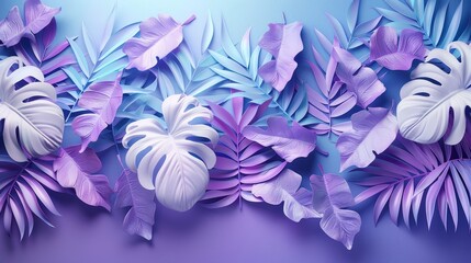 Wall Mural - A purple background with many purple leaves