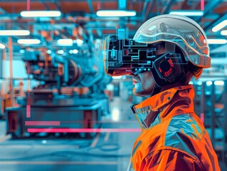 Poster - Engineer Designing Complex Machinery in a Virtual Workspace Using VR Glasses