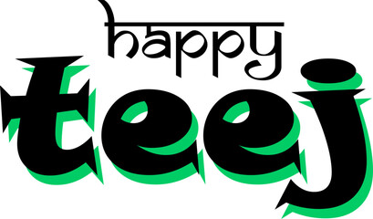 Wall Mural - Happy Teej Festival Calligraphy Font Image