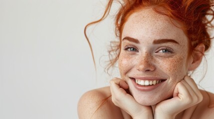 Canvas Print - The smiling redhead woman