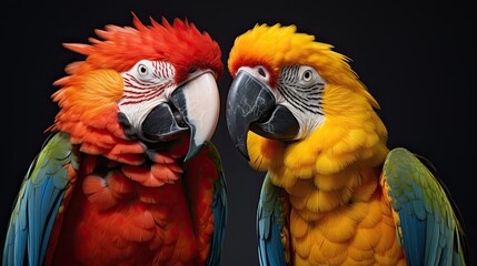 two parrots outdoor