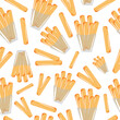 © Ольга Бабич - seamless pattern of french fries in a transparent gray bag, for various designs or banners
