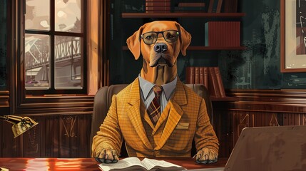 Sticker - business dog