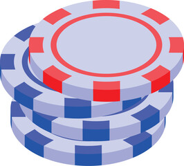 Poster - Three casino chips are lying on top of each other, representing the gambling industry