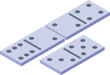 Poster - Three dominoes are lying on a white surface