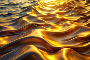 Wall Mural - silk Road background. The thrilling golden waves of the sea