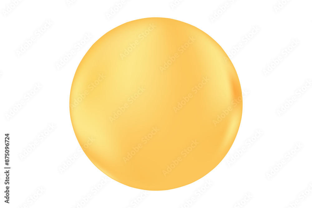 Cute 3d gold circle glowing shape with gradient texture, aesthetic ...