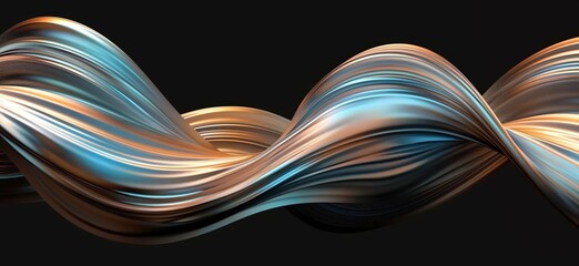 Modern background design featuring abstract 3D rendering of intertwined lines, illustrating a futuristic shape.