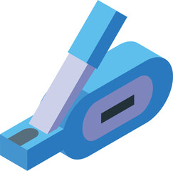 Poster - Electronic thermometer showing measuring body temperature isometric view