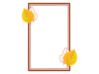 Wall Mural - Autumn Leaves Line Art Frame Background