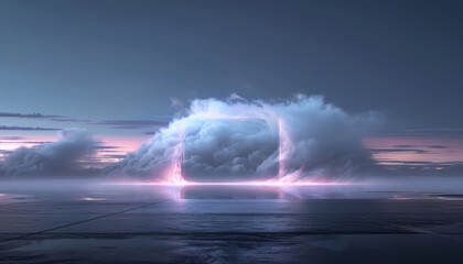 Wall Mural - A large cloud with a small opening in the middle