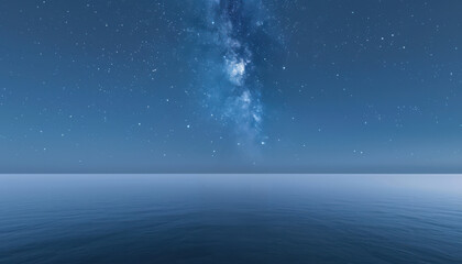 Wall Mural - a clear night sky with a large body of water in the foreground
