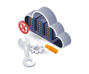 Aufkleber - Maintenance to repair cloud server damage