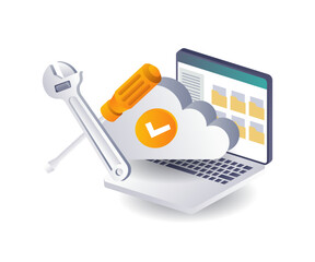 Leinwandbilder - Maintaining and Repairing Business Data on Cloud Servers