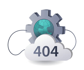 Poster - Lost in Cyberspace Decoding the 404 Error flat illustration