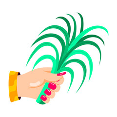 Wall Mural - A flat style sticker of lemongrass

