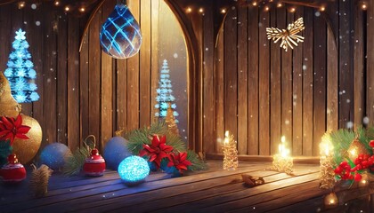 Poster - christmas tree and candles