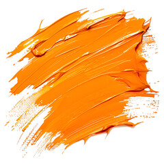 Aufkleber - High-resolution 3d textured orange paint smear isolated on a transparent background grid