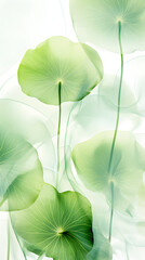 Poster - Digital transparent light lotus leaf plant abstract poster mobile background