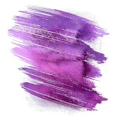 Leinwandbilder - Grunge textured digital illustration of vivid purple brush strokes on a transparent background