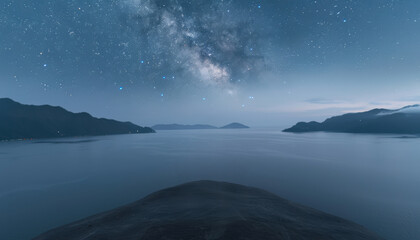 Wall Mural - the sky is dark and the stars are shining brightly