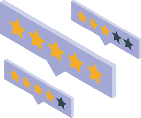 Poster - Customer satisfaction measurement with different amount of stars, giving feedback concept