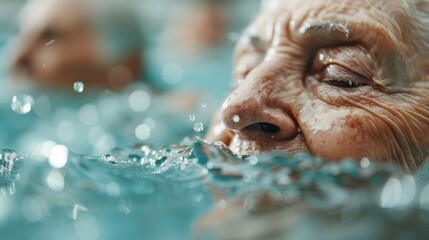 Wall Mural - An evocative and dynamic photograph that captures water droplets in motion, emphasizing the fluidity of water and the intricate play of light on the splashes and droplets.