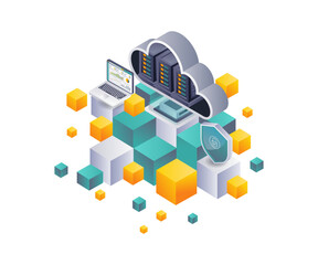 Leinwandbilder - Analyzing Blockchain Security in Cloud Server Infrastructures