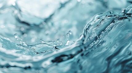 An abstract image of clear water showing smooth ripples and reflections, capturing the fluid motion and serene quality of the water surface in beautiful detail.