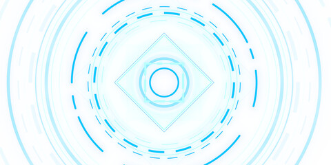 Poster - Abstract blue and white geometric shapes on a light background, concept of digital technology. 3D Rendering