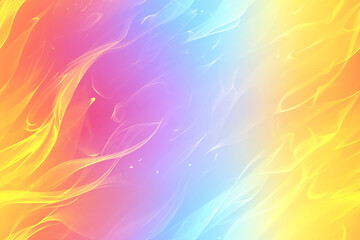 Wall Mural - Abstract swirls of yellow, pink, and blue creating a fiery and energetic visual. The smooth gradients and vivid colors add a dynamic and vibrant feel.