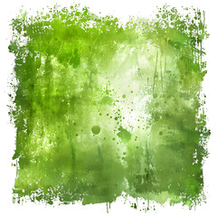 Poster - Vibrant green watercolor texture on transparent background