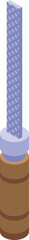 Poster - Isometric icon of a metal file with a wooden handle for carpentry and woodworking