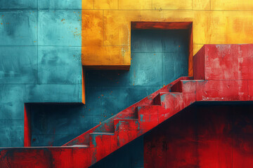 Poster - Dynamic and striking geometric shapes in a contemporary style,