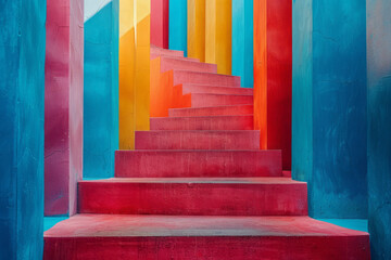 Poster - Bright and bold geometric shapes in a modern design,