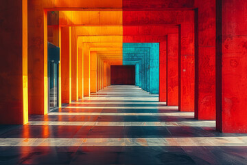 Poster - Bright and bold geometric shapes in a modern design,