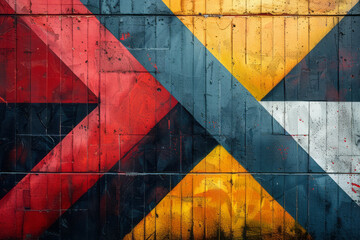 Poster - Modern design featuring bold geometric patterns and bright hues,