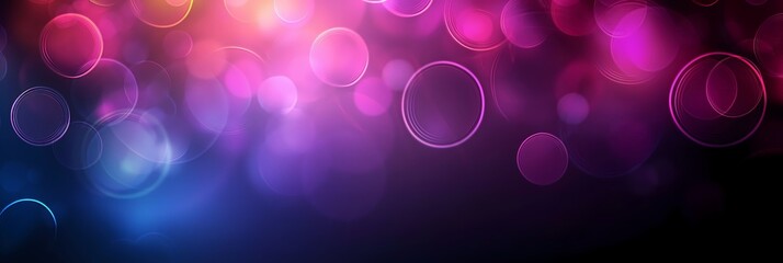 Wall Mural - Colorful Abstract Bokeh Background with Pink and Purple Glowing Circles