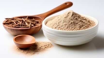 Sticker - a bowl of brown sugar next to a spoon with a spoon and spoons.