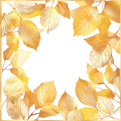 Aufkleber - Autumn leaves frame on transparent background